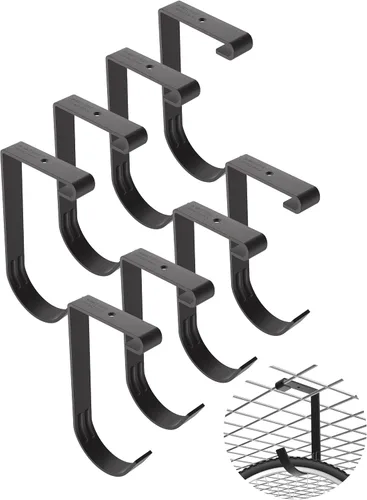 Vista 7 de Ganchos de bicicleta para soporte de montaje en techo de garaje – Estante de almacenamiento aéreo resistente de 4X8 para garaje en techo