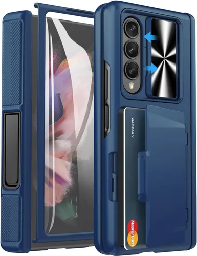Vista 8 de Viaotaily Funda para Galaxy Z Fold 3 con Soporte para Bolígrafo, Funda Fold 3 con Protección de Bisagra y Protector de Pantalla, Funda con Soporte