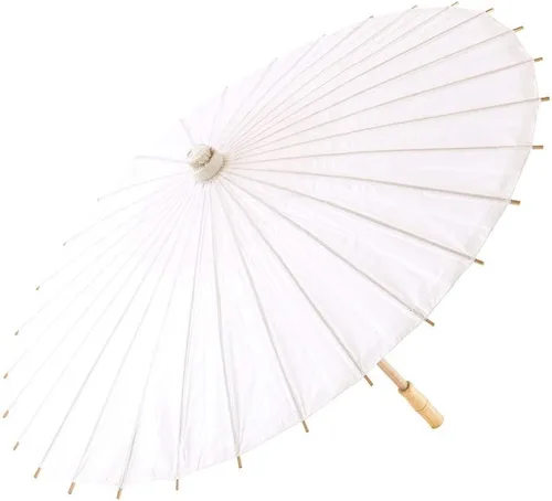 Vista 11 de Weddingstar Parasol de papel con deshuesado de bambú, Azul Aqua