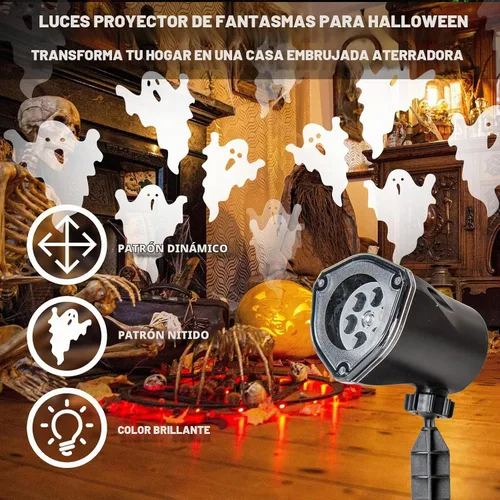 Vista 2 de EAMBRITE - Proyector de luces de Halloween, proyector de fantasmas giratorio para decoración de Halloween al aire libre, proyector de fantasmas