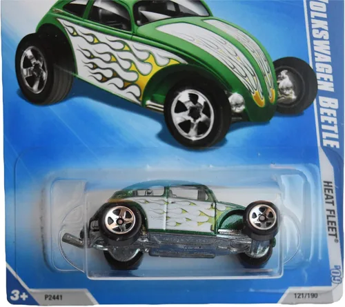 Vista 2 de Hot Wheels 2009 Heat Fleet 5/10 Custom Volkswagen Beetle 121/190, Verde
