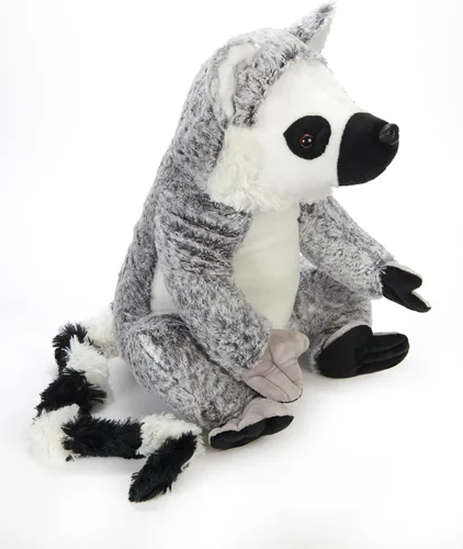 Vista 8 de The Petting Zoo Peluche de lémur de cola anillada, regalos para niños, animales salvajes del zoológico Onez, juguete de peluche de lemur de cola