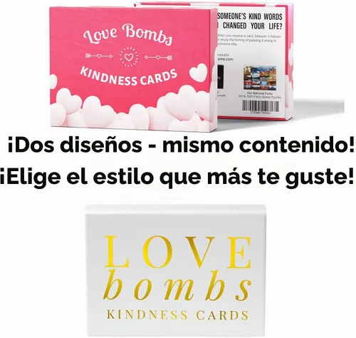 Vista 7 de Better Me Love Bombs - Tarjetas de bondad con corazones rojos, 111 tarjetas de agradecimiento Rojo (Red Hearts)