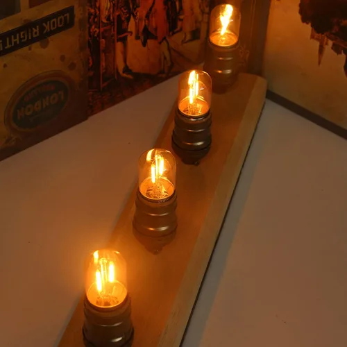 Vista 6 de Bombillas LED ámbar E26 de 1 W, T28 Mini Edison tubo lámpara de 2200 K cálidas, equivalente a 10 W, bombilla decorativa de repuesto no regulable