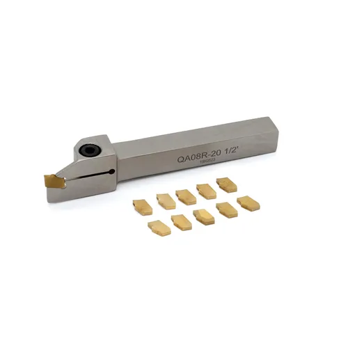 Vista 9 de OSCARBIDE Soporte para herramientas de corte de ranurado y separación de torno de 1/2" con 10 insertos Diestro 10 piezas de insertos de carburo