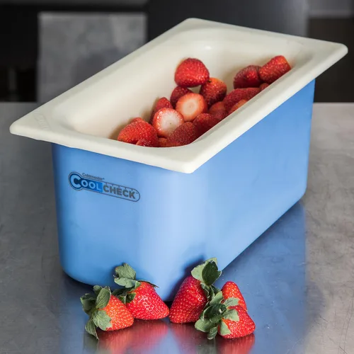 Vista 6 de Carlisle Coldmaster CoolCheck contenedor de alimentos refrigerante que cambia de color, Blanco, 1