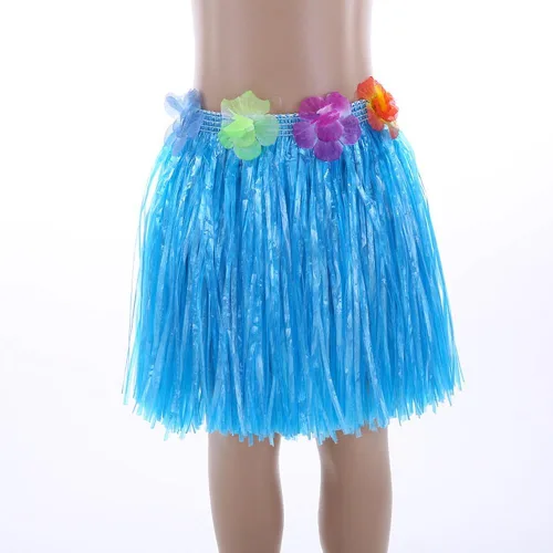 Vista 2 de Faldas hawaianas de hierba hula para niños para fiesta Luau, cumpleaños, vestido de graduación, fiesta de celebración