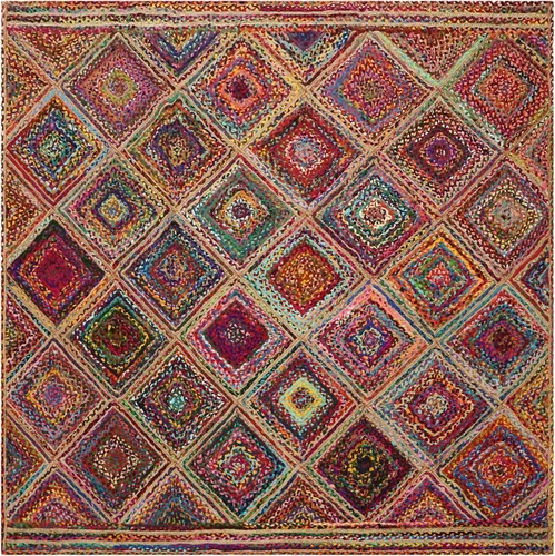 Vista 22 de Natural Jute Collection - Alfombra rectangular de 2 x 3 pies, alfombra de yute trenzada a cuadros multicolor de 0.27 pulgadas de grosor, ideal
