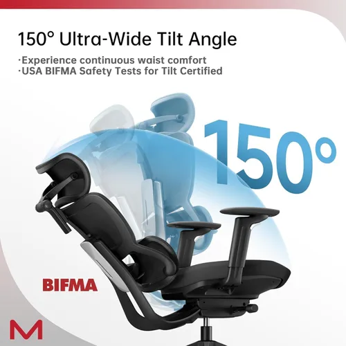 Vista 9 de S3P Silla de oficina ergonómica con asiento de espuma de alta densidad y respaldo deslizante VTS - Silla de escritorio con respaldo alto
