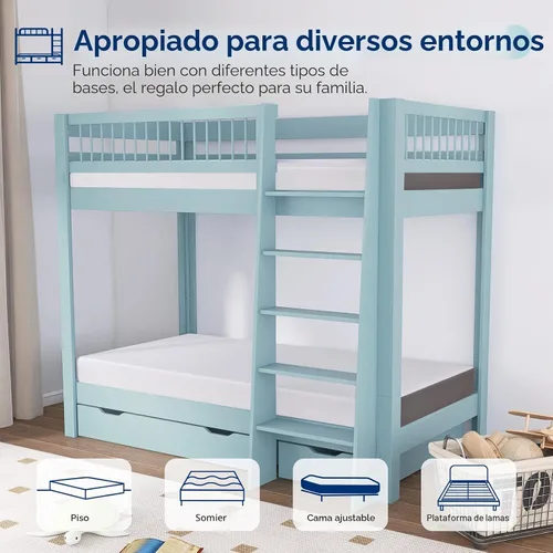 Vista 8 de Amazon Basics Colchón de espuma viscoelástica, sensación suave y mullida, 6 pulgadas, individual, blanco/gris