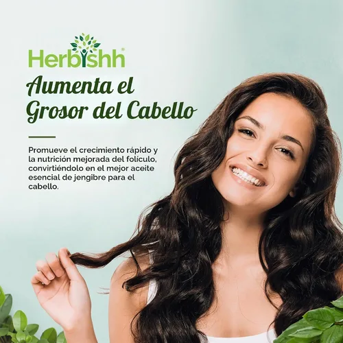 Vista 2 de Herbishh Suero de aceite de crecimiento capilar de jengibre para cabello