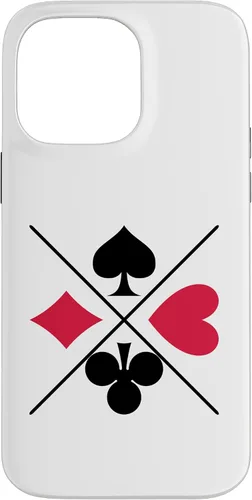 Vista 21 de Funda para iPhone 16 Poker Card Game Symbols Spades Check Cross Heart Games Cards Case