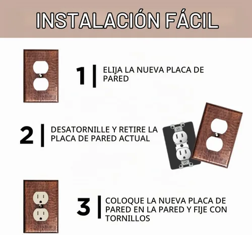 Vista 5 de Monarch Abode placa de pared basculante de una banda, placa de pared de cobre puro martillado a mano para un solo interruptor, cubierta decorativa