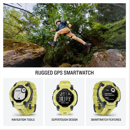 Vista 14 de Garmin Instinct® 3 45mm, pantalla AMOLED, reloj inteligente GPS resistente para exteriores, bisel reforzado con metal, linterna incorporada, hasta
