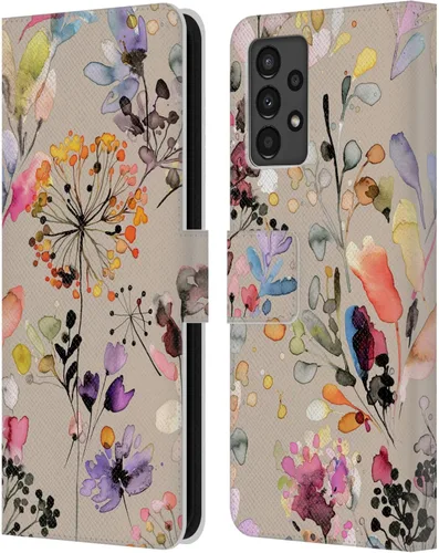 Vista 153 de Head Case Designs Officially Licensed Ninola Beige Wild Grasses Leather Wallet Case Compatible with Samsung Galaxy A07 4G