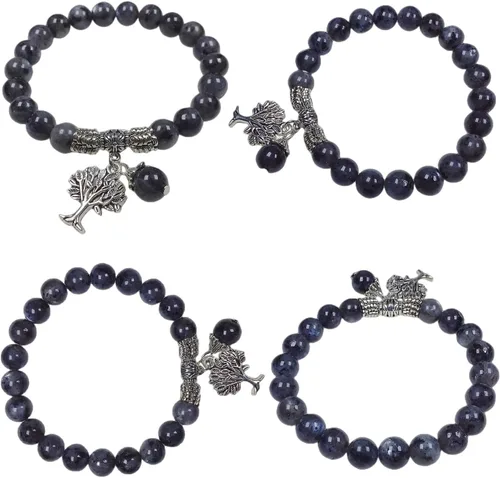 Vista 2 de EDEN'S CALL Pulsera de cuentas de cristal de 0.315 in con dije de árbol de la vida para mujeres y hombres