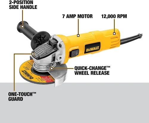 Vista 3 de Moledora angular pequeña DEWALT DWE4011 con protección One-Touch de 4-1/2 pulgadas
