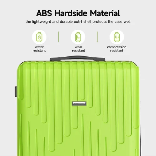 Vista 2 de Strenforce Conjuntos de 3 piezas (202428)" Maletas Spinner ABS Hardshell Equipaje con cerradura TSA, B-verde manzana