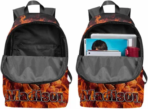 Vista 4 de Mochila personalizada de gran capacidad para niños y niñas, mochila escolar casual con nombre para niños y niñas, 0719-15, Personalizado