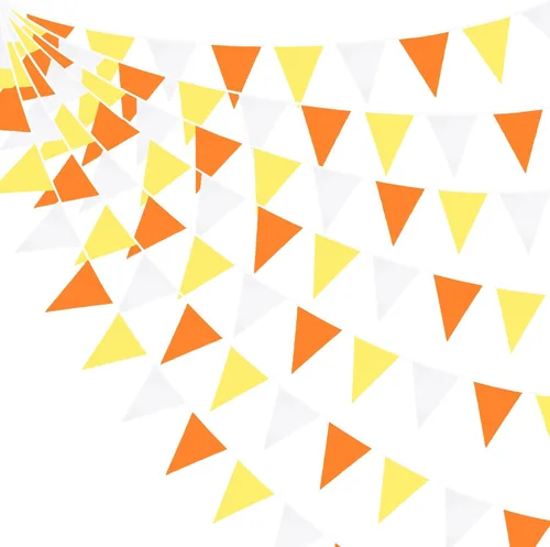 Vista 9 de Bandera triangular de tela de algodón para decoración de otoño, boda, cumpleaños, día de Acción de Gracias, hogar, guardería, jardín al aire libre