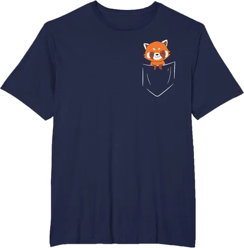 Vista 57 de Funny Red Panda In Pocket - Camiseta con bolsillo, Negro, S