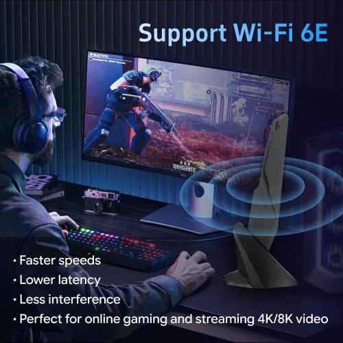 Vista 7 de Antena SMA WiFi 6e 2T2R 2.4G/5G de doble banda para GIGABYTE AORUS Z390 Z270 Z370 Z490 Z590 Z690 X470 X570 X570S X570I H470I H610 B466 45B 0 B550