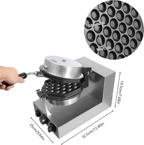 Vista 4 de Máquina eléctrica para hacer gofres de 1300 W, máquina eléctrica de doble cabezal para gofres de 122-572 ℉ para uso doméstico y comercial
