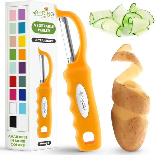 Vista 38 de Spring Chef Pelador de verduras giratorio prémium, color negro
