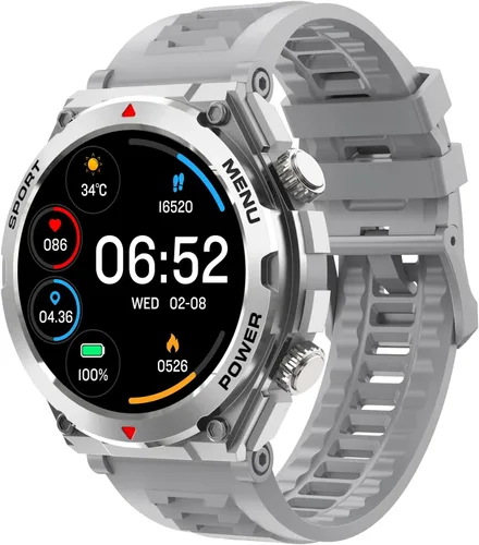 Vista 12 de Reloj inteligente con función de teléfono, hacer/responder llamadas con control de voz AI, reloj inteligente con 28 modos deportivos, podómetro