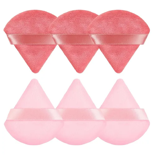 Vista 14 de 6 Piezas Borla de Polvo Triangular Esponja de Maquillaje Suave Borla de Maquillaje para Polvo Facial Base Cosmética Esponja Herramienta