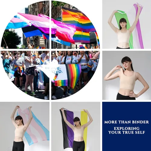 Vista 6 de LGBT UNICORNS Carpeta de pecho, FTM Binder Trans, diseño de tamaño sin enlazar