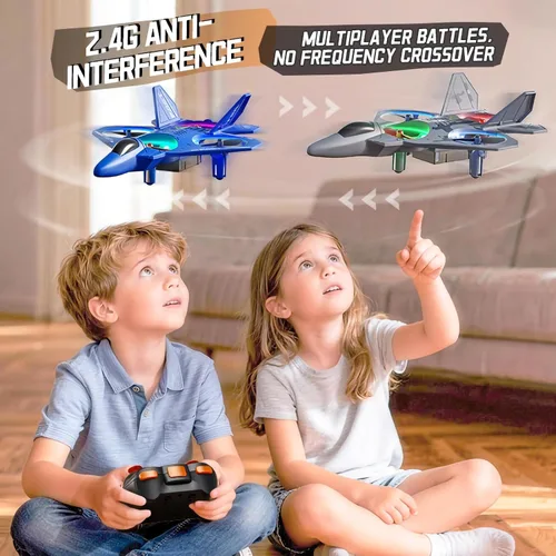 Vista 2 de ANTSIR Avión RC ABS Fighter Jet Drone Flying Toy para regalo de cumpleaños