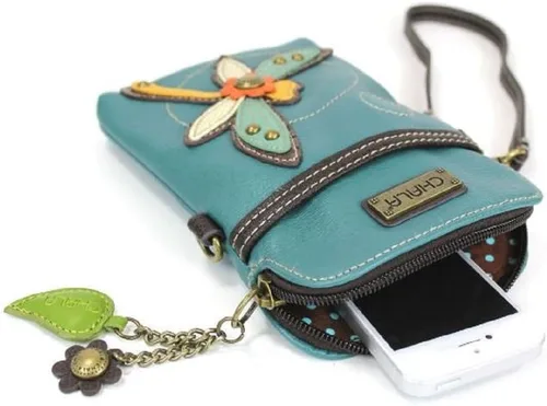 Vista 3 de CHALA Bolso cruzado para teléfono celular, piel sintética, lona multicolor con correa ajustable