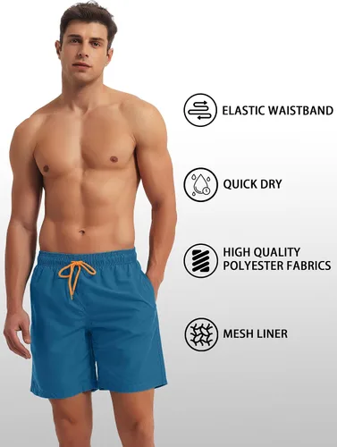 Vista 4 de TACVASEN Traje de baño de verano para hombre, de secado rápido, con forro de malla