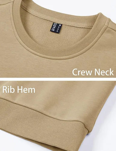 Vista 5 de MAGCOMSEN Sudadera de cuello redondo para hombre de manga larga casual cálida de forro polar