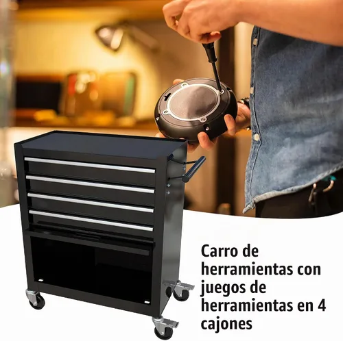 Vista 6 de Campfun Juego de herramientas de 238 piezas, caja de herramientas rodante de 4 cajones con juegos de herramientas, gabinete de almacenamiento