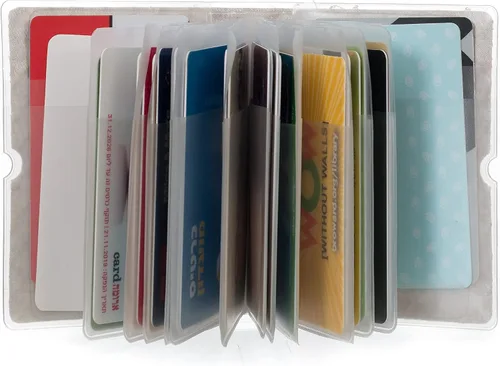 Vista 7 de Soporte para tarjetas de crédito para mujeres, soporte para cupones de tarjetas de fidelidad y organizador con 32 ranuras para tarjetas, lentejuelas