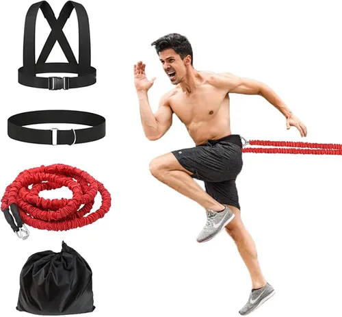 Vista 9 de Fuerza de cuerda de entrenamiento explosivo de resistencia mejora potencia, agilidad, fuerza pista y campo Fútbol Baloncesto Voleibol Equipo físico