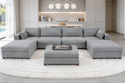 Vista 18 de 113" sofá seccional modular de gran tamaño del asiento profundo, sofá