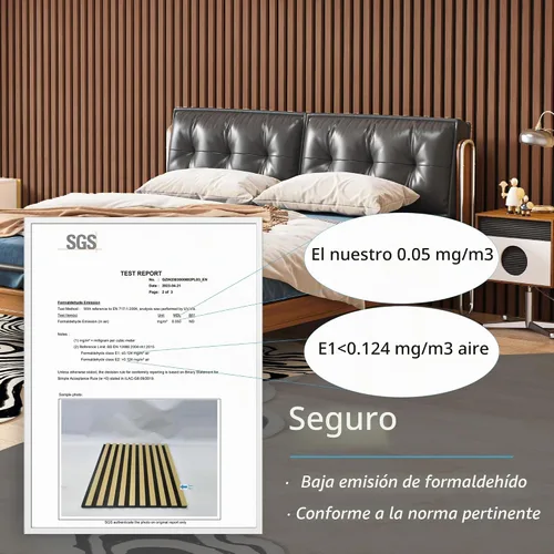 Vista 5 de Art3d Paquete de 2 paneles acústicos de listones de madera de 94.5 x 24 pulgadas para pared y techo - 31 pies cuadrados Panel acústico 3D estriado
