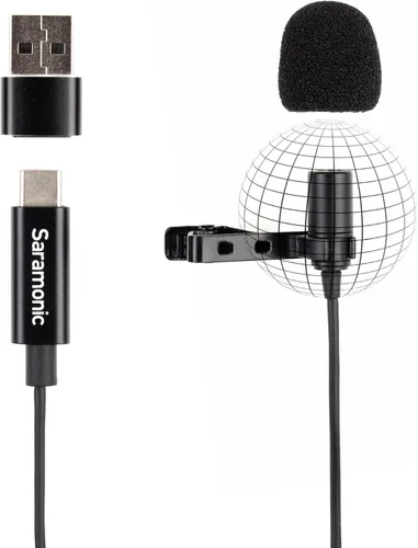 Vista 6 de Saramonic LavMicro-U - Micrófono de solapa USB C para iPhone 15, iPad, Android, micrófono de solapa de condensador omnidireccional para vlogging