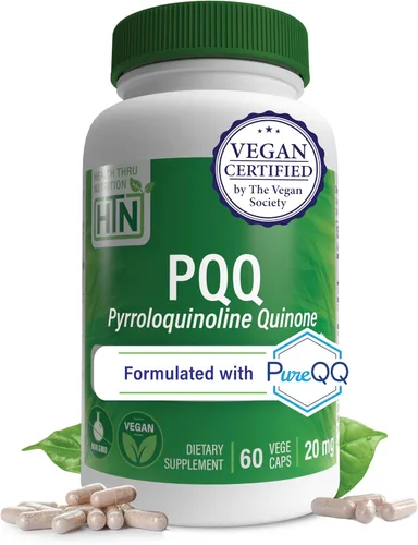 Vista 9 de Health Thru Nutrition PQQ 20 mg 30 porciones de pirroloquinolina quinona como PureQQ Promueve la biogénesis mitocondrial Certificado vegano