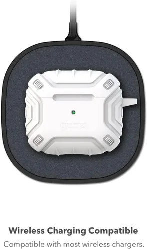 Vista 5 de Gear4 Apollo Snap - Funda para AirPods de 3ª generación, compatible con carga inalámbrica, llavero con mosquetón incluido, color negro