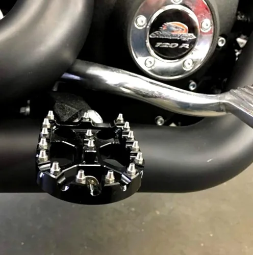 Vista 5 de FLO MOTORSPORTS MX STYLE HARLEY DAVIDSON DYNA clavijas de pedal, Negro