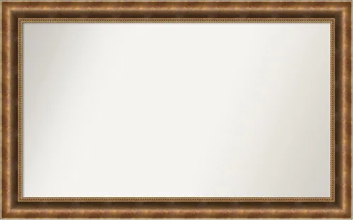 Vista 871 de Amanti Art Espejo de pared personalizado no biselado (25 x 25 pulgadas), marco de bronce acentuado, varios tamaños personalizados, espejo de baño