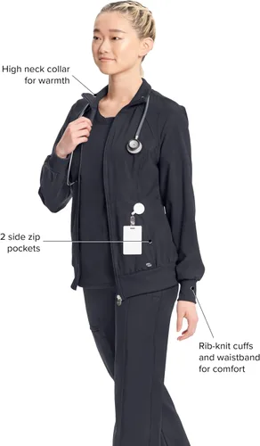 Vista 51 de Infinity by Cherokee 2391A - Chaquetas médicas con cremallera frontal para mujer, tela elástica en 4 direcciones