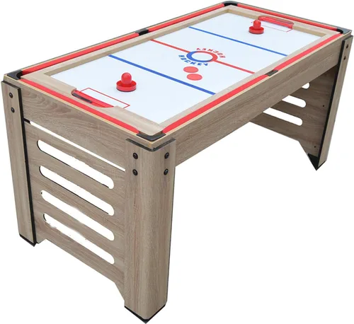 Vista 20 de Hathaway Madison - Mesa multijuego 6 en 1 de 54 pulgadas, ideal para salas de juegos familiares, incluye billar, futbolín, hockey deslizante, tenis