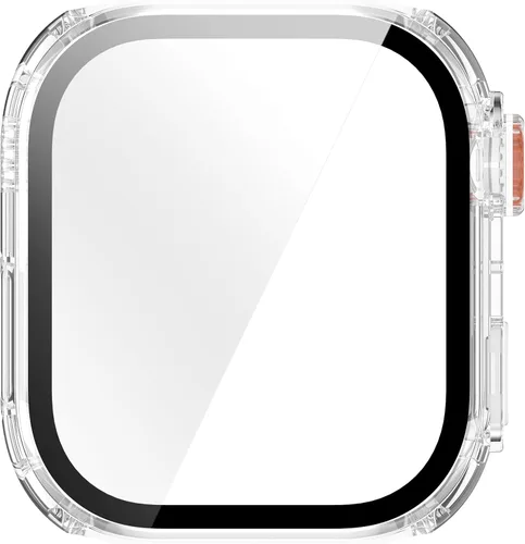 Vista 8 de FitTurn Funda protectora de pantalla compatible con Redmi Watch 6 Watch con funda de vidrio templado HD, marco de color [cobertura completa 3D]