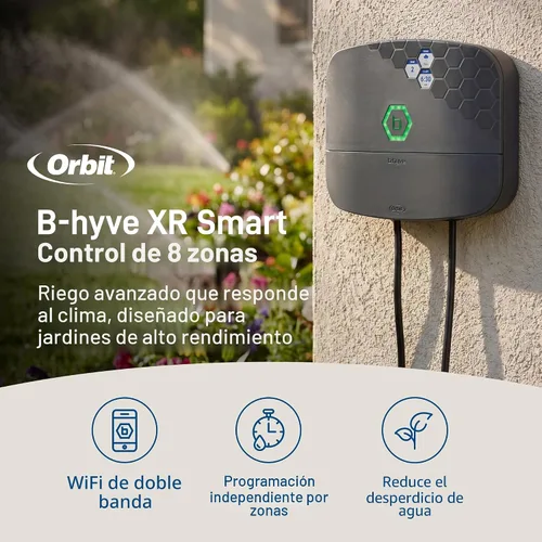 Vista 2 de Orbit 57985 B-hyve XR Controlador inteligente de rociadores para interiores y exteriores de 8 zonas