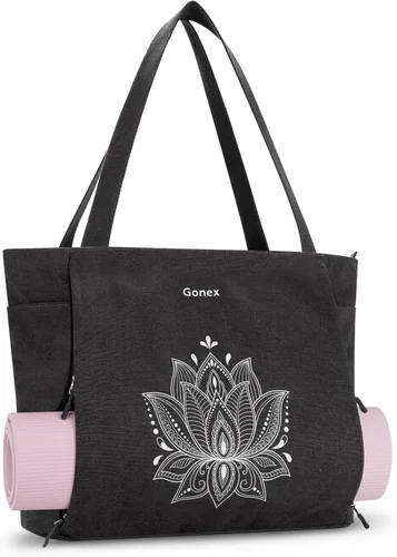 Vista 18 de Gonex Bolsa para Esterilla de Yoga, Bolsa Grande con Múltiples Bolsillos para Mujeres y Hombres, Portador de Esterilla de Lona, Cremallera Completa